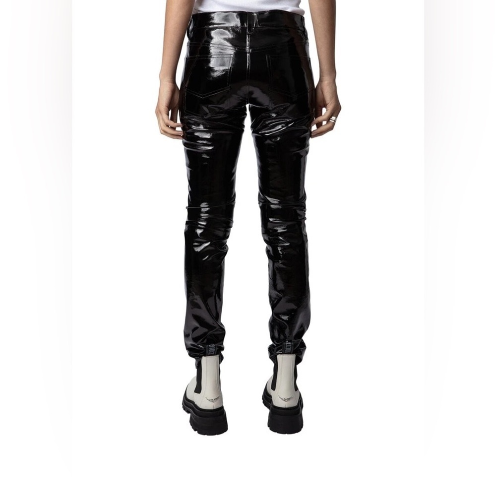Zadig & Voltaire NWOT Peko Black Vinyl Leather Pant Women's CALL OUTS - Picture 3 of 16